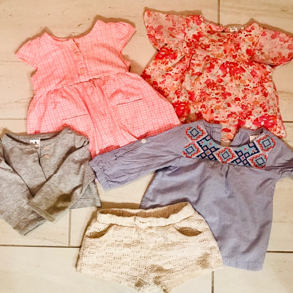 spring lot, zara, carters, eyelet short